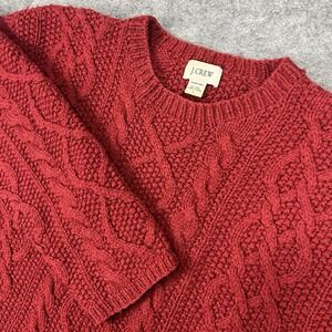 Vintage J Crew Hand Knit Wool Sweater Men's Large Fisherman Cable Knit Oarsman
